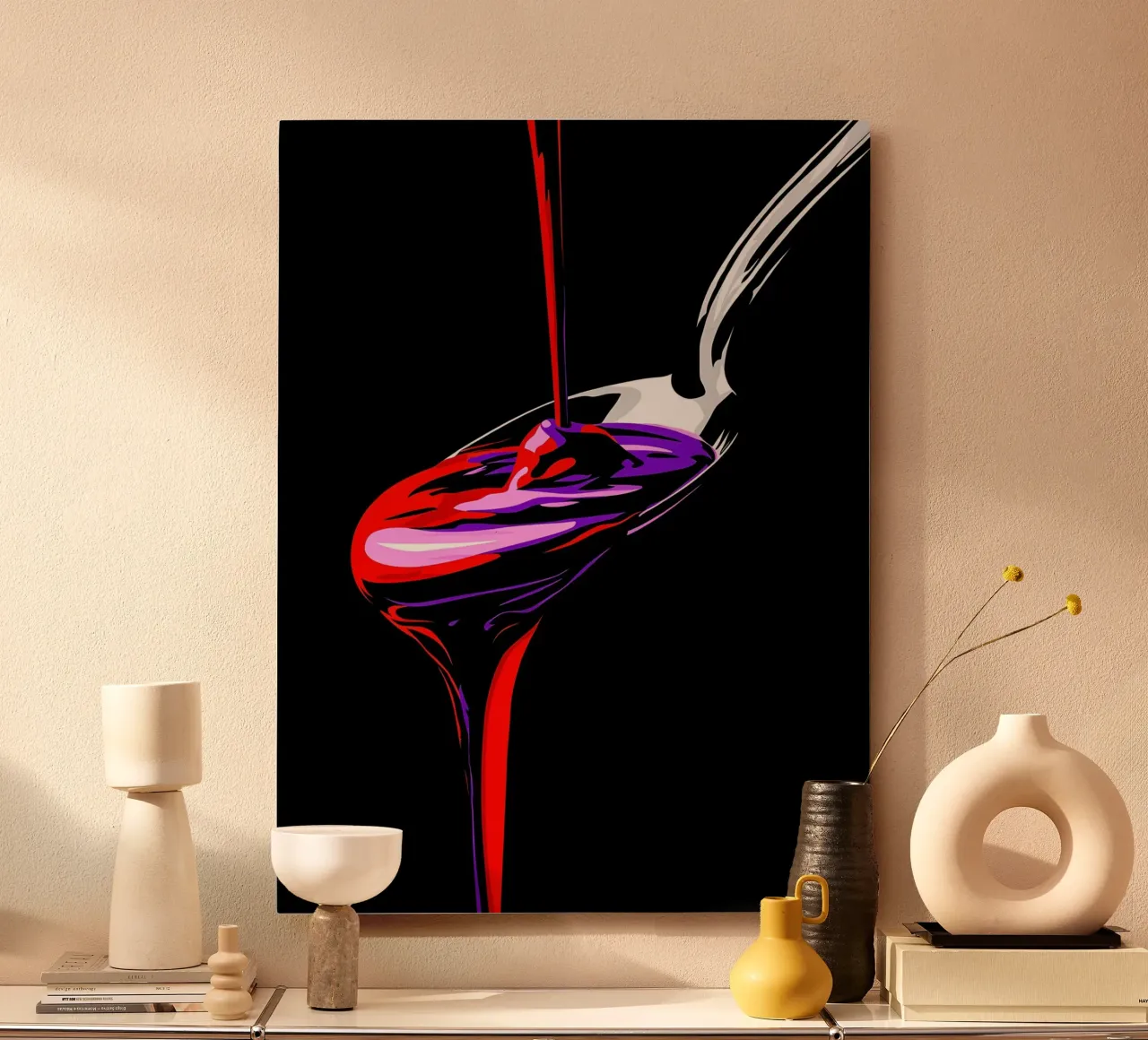 Cucchiaio che gocciola - Pop Art alluminio dibond da ColorCrash Gallery