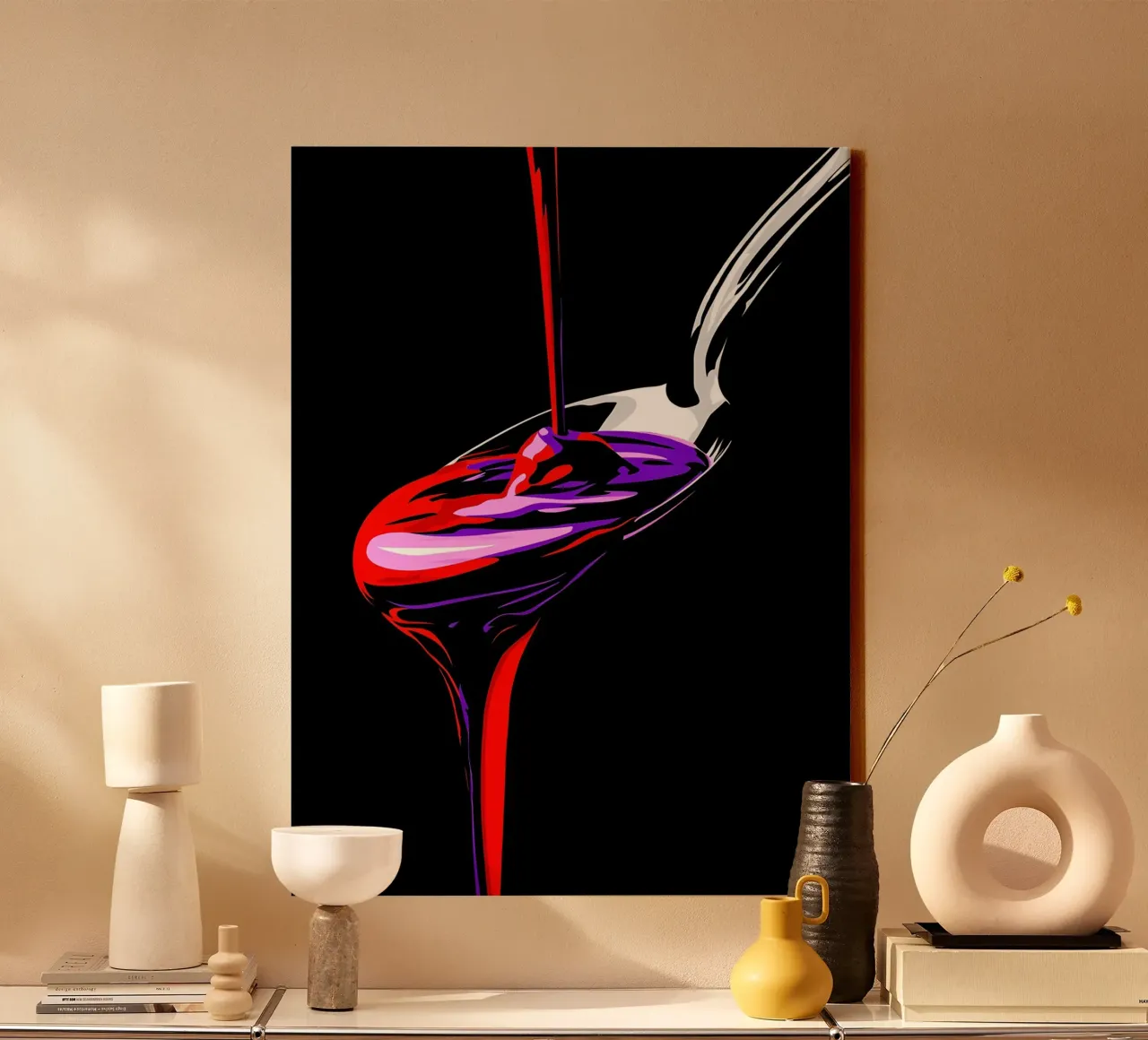Druipende lepel - Pop-art canvas van ColorCrash Gallery