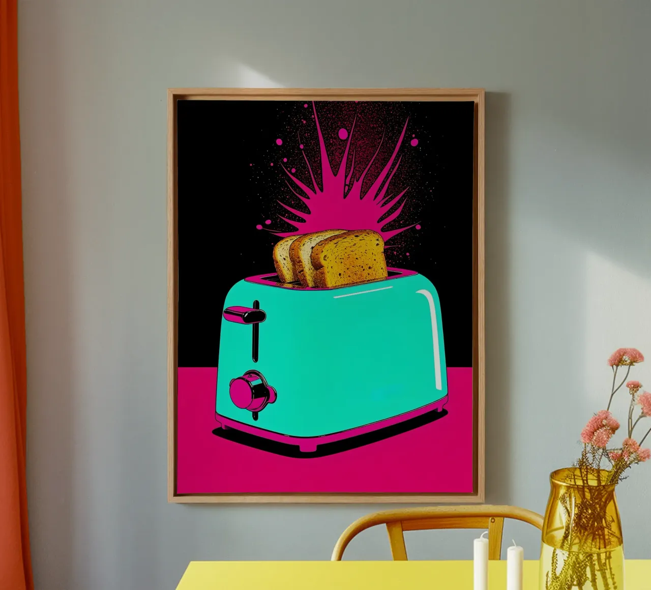 Tostapane - Pop Art tela con Cornice a cassetta da ColorCrash Gallery