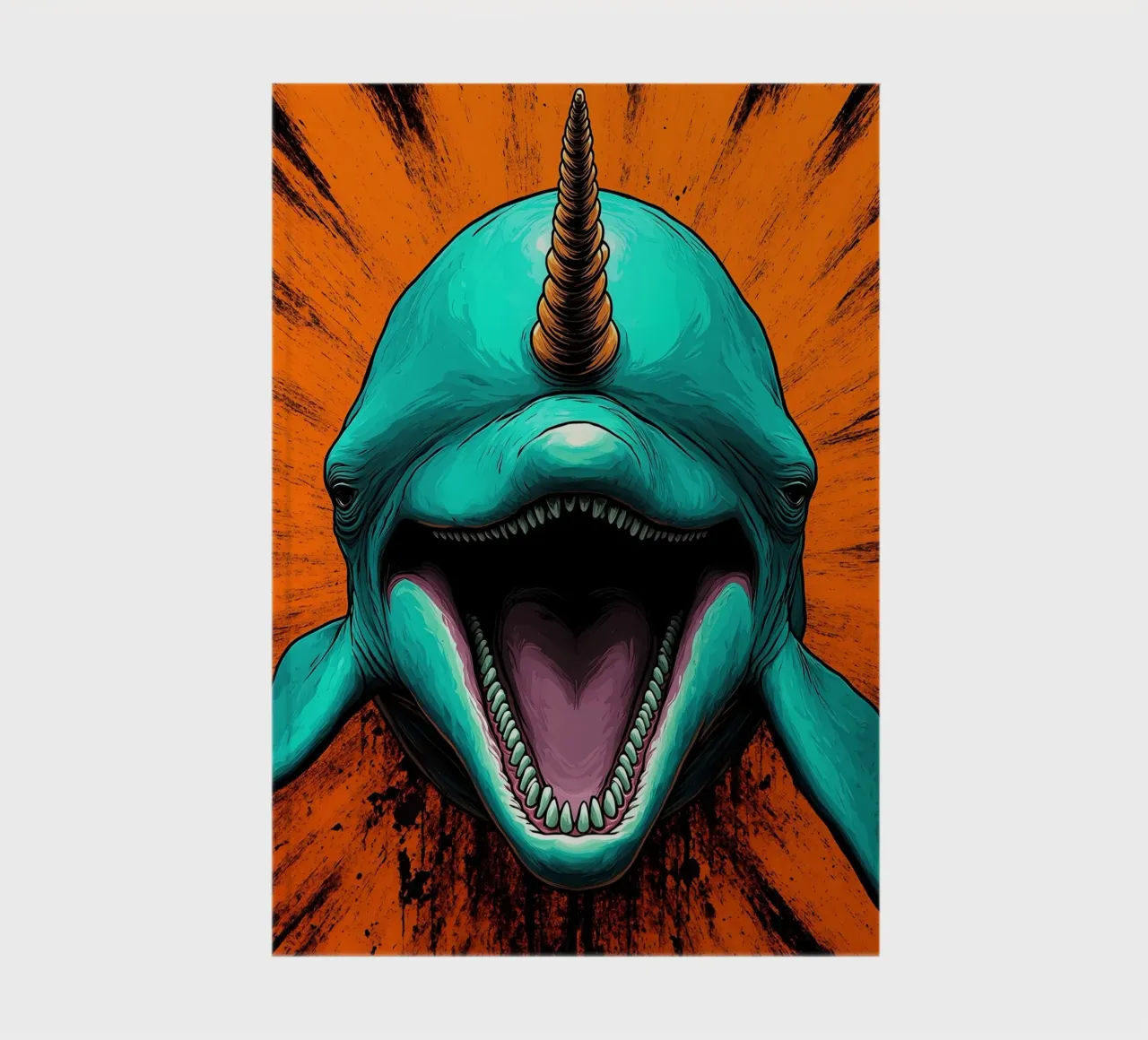 Narwhal - Pop Art notebook by ColorCrash Gallery