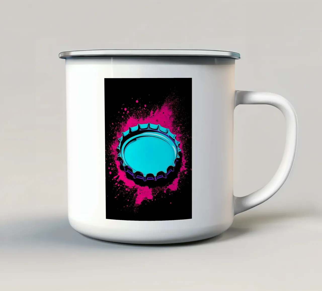 Tappo di bottiglia - Pop Art tazza in smalto da ColorCrash Gallery