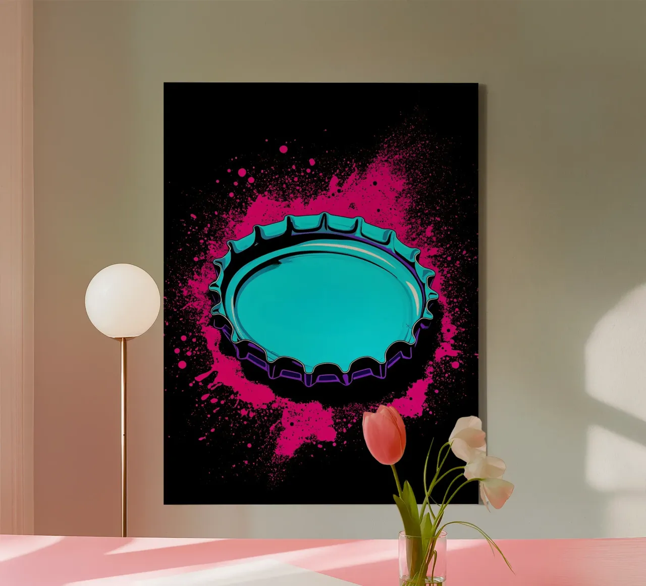 Tappo di bottiglia - Pop Art tela con Cornice a cassetta da ColorCrash Gallery