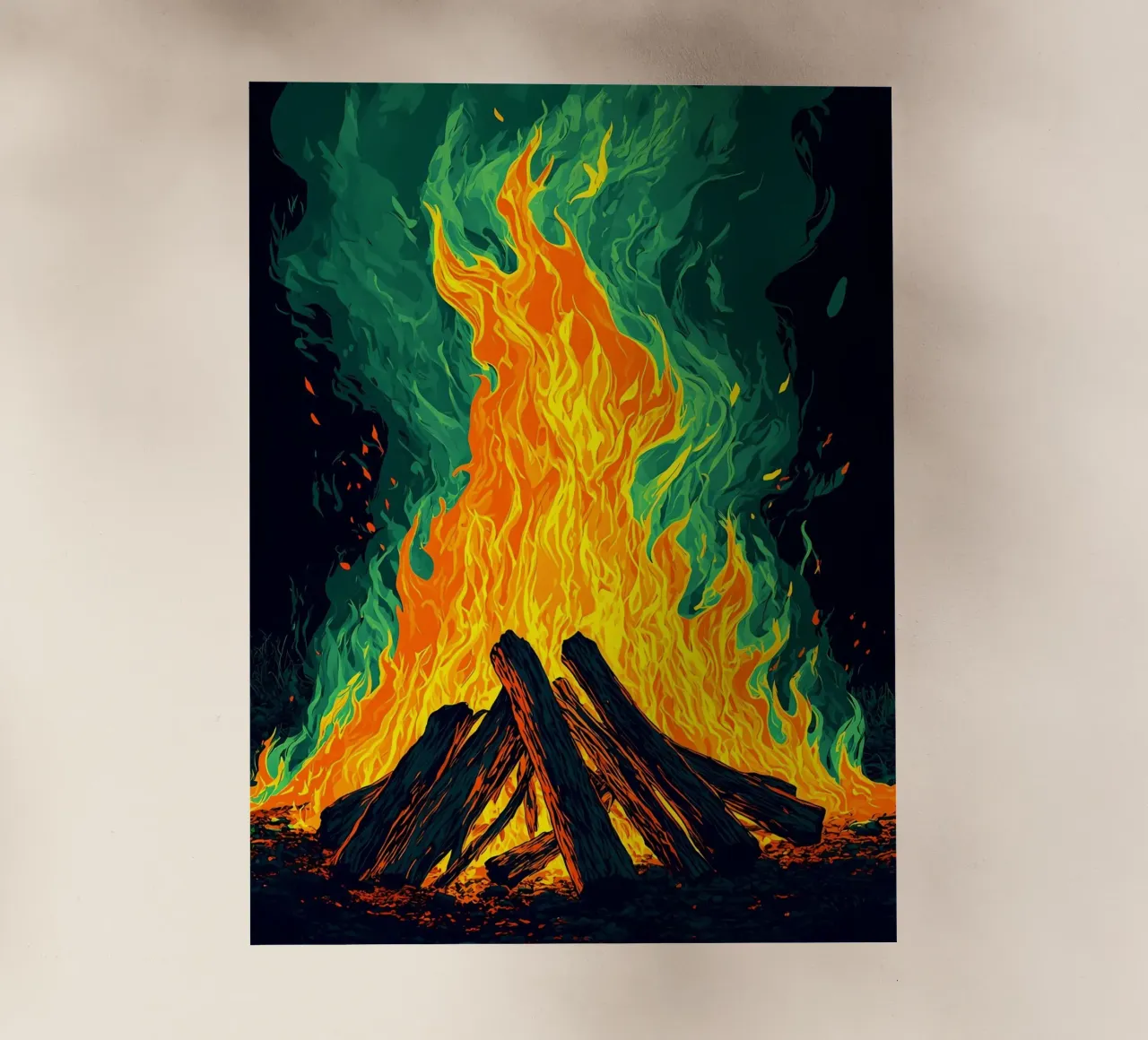 Campfire - Pop Art backlit film by ColorCrash Gallery