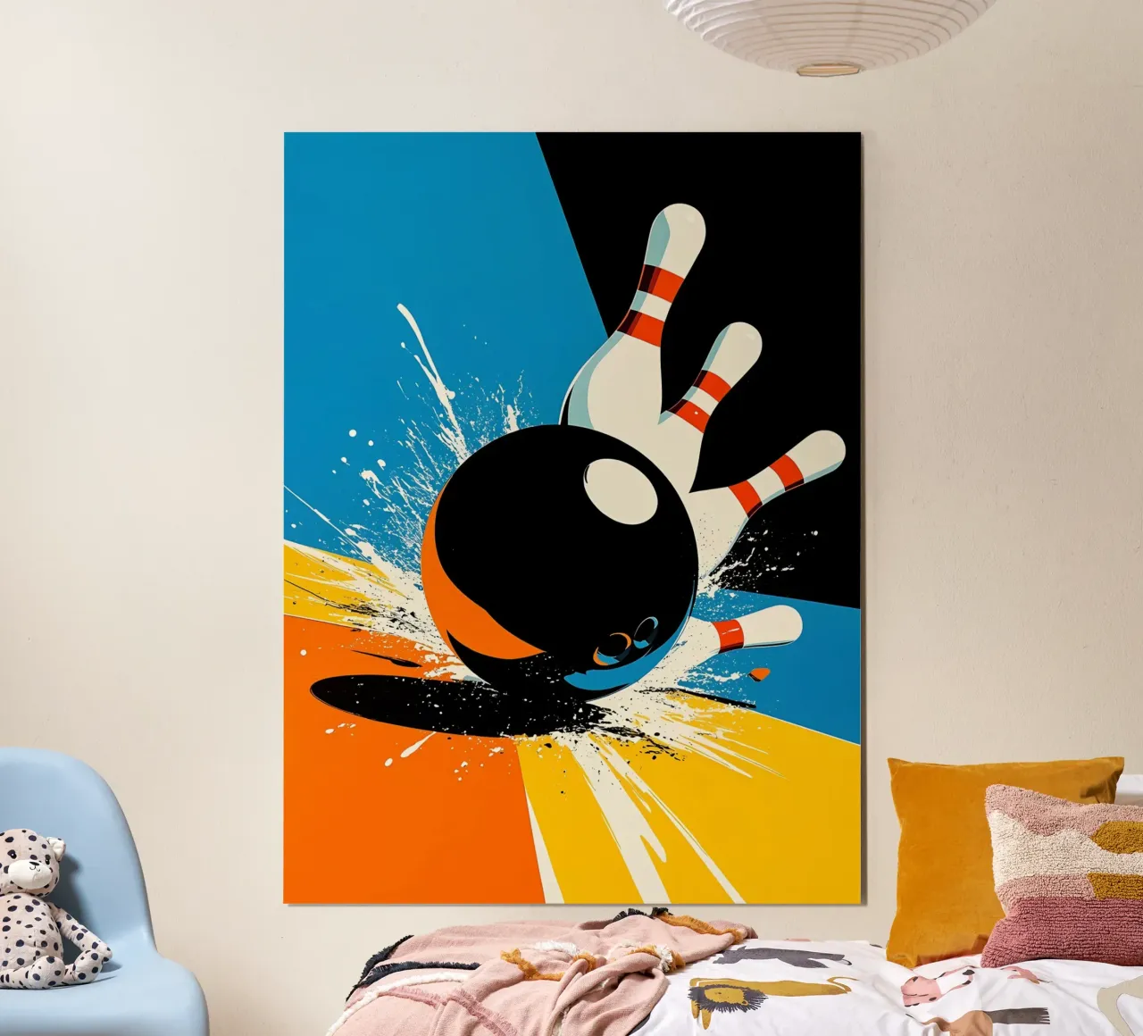 Palla da bowling - Pop Art poster con telaio in plastica da ColorCrash Gallery