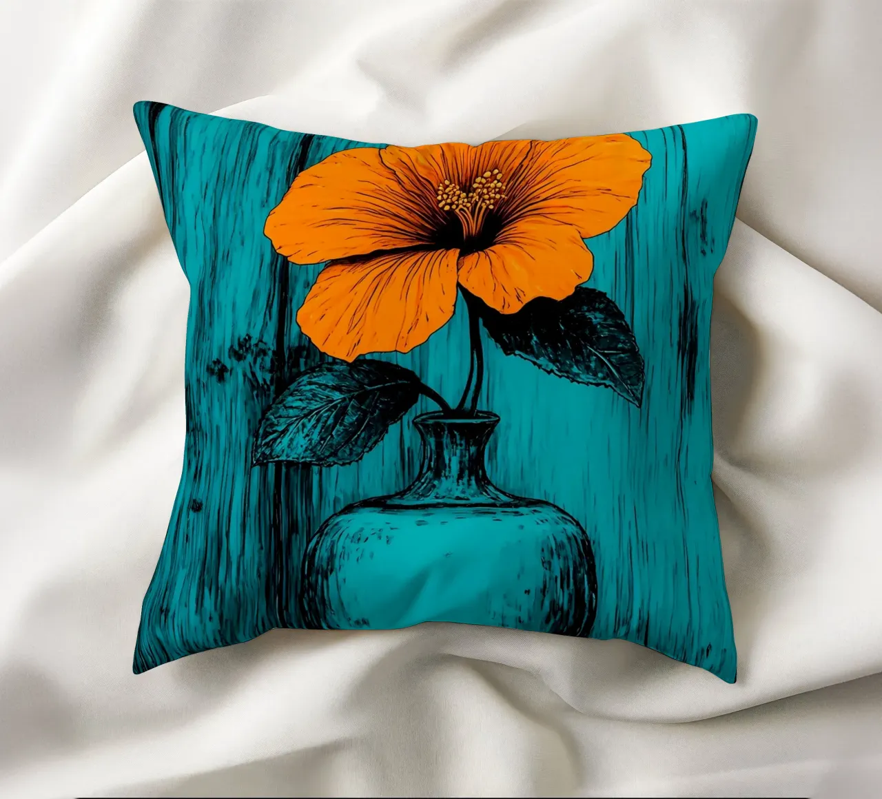 Vaso di fiori - Pop Art cuscino da ColorCrash Gallery