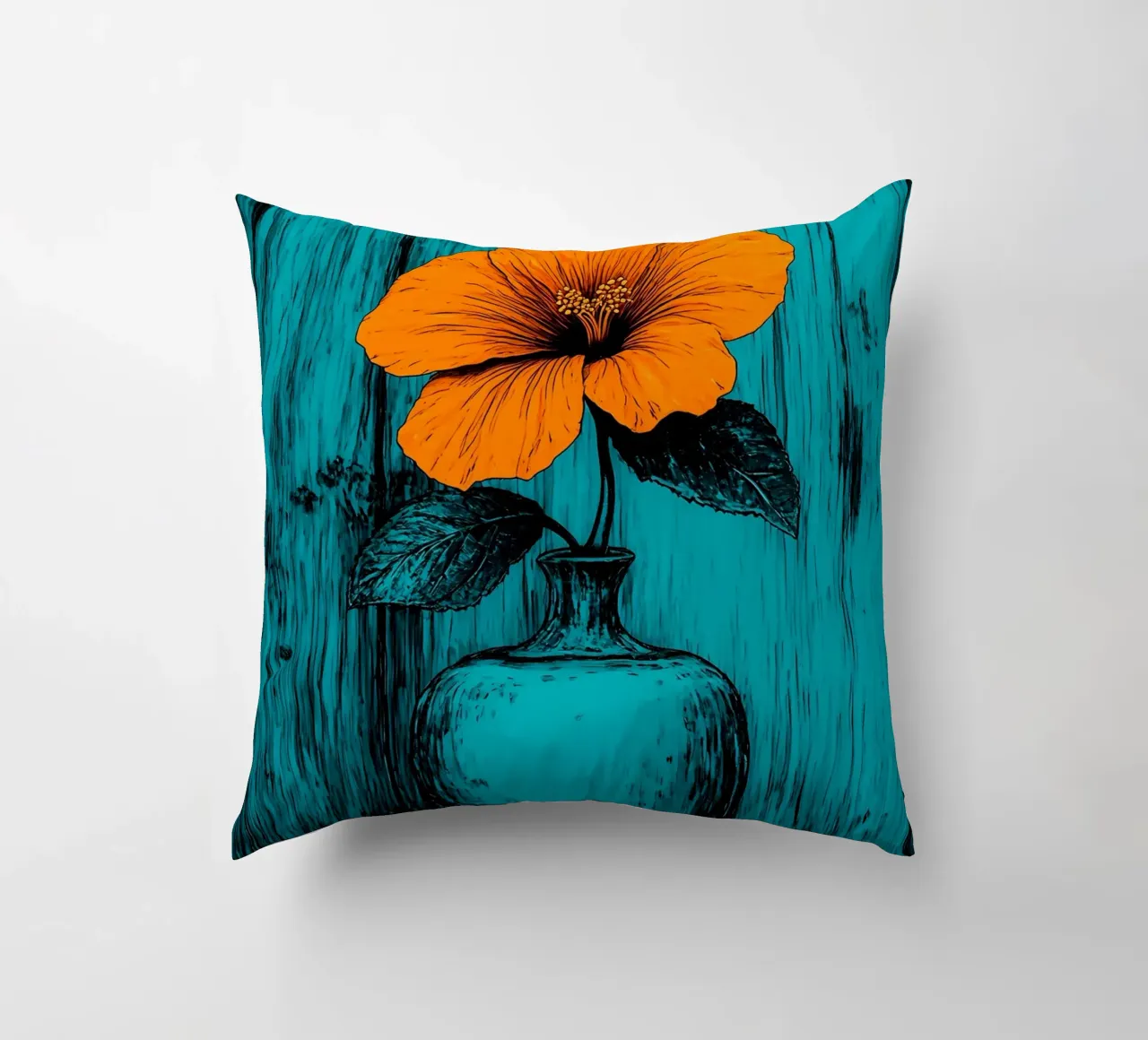 Vaso di fiori - Pop Art cuscino da ColorCrash Gallery
