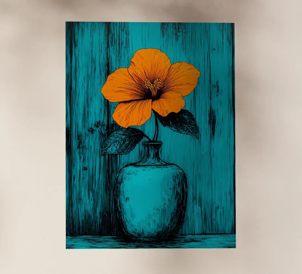 Vaso di fiori - Pop Art pellicola backlit da ColorCrash Gallery