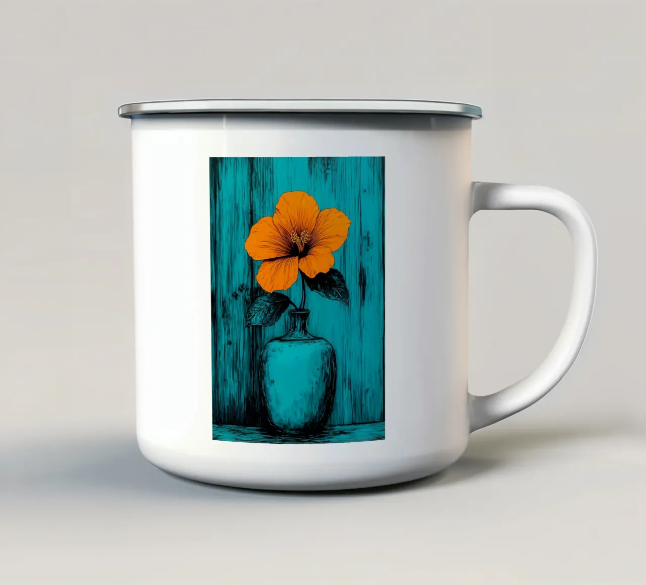 Vaso di fiori - Pop Art tazza in smalto da ColorCrash Gallery