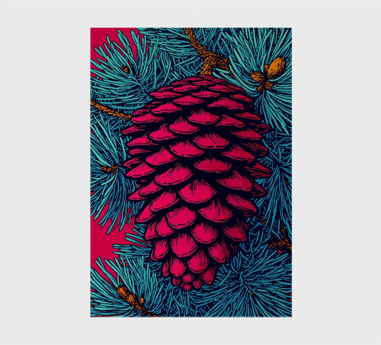 Pinecone - Pop Art notebook by ColorCrash Gallery