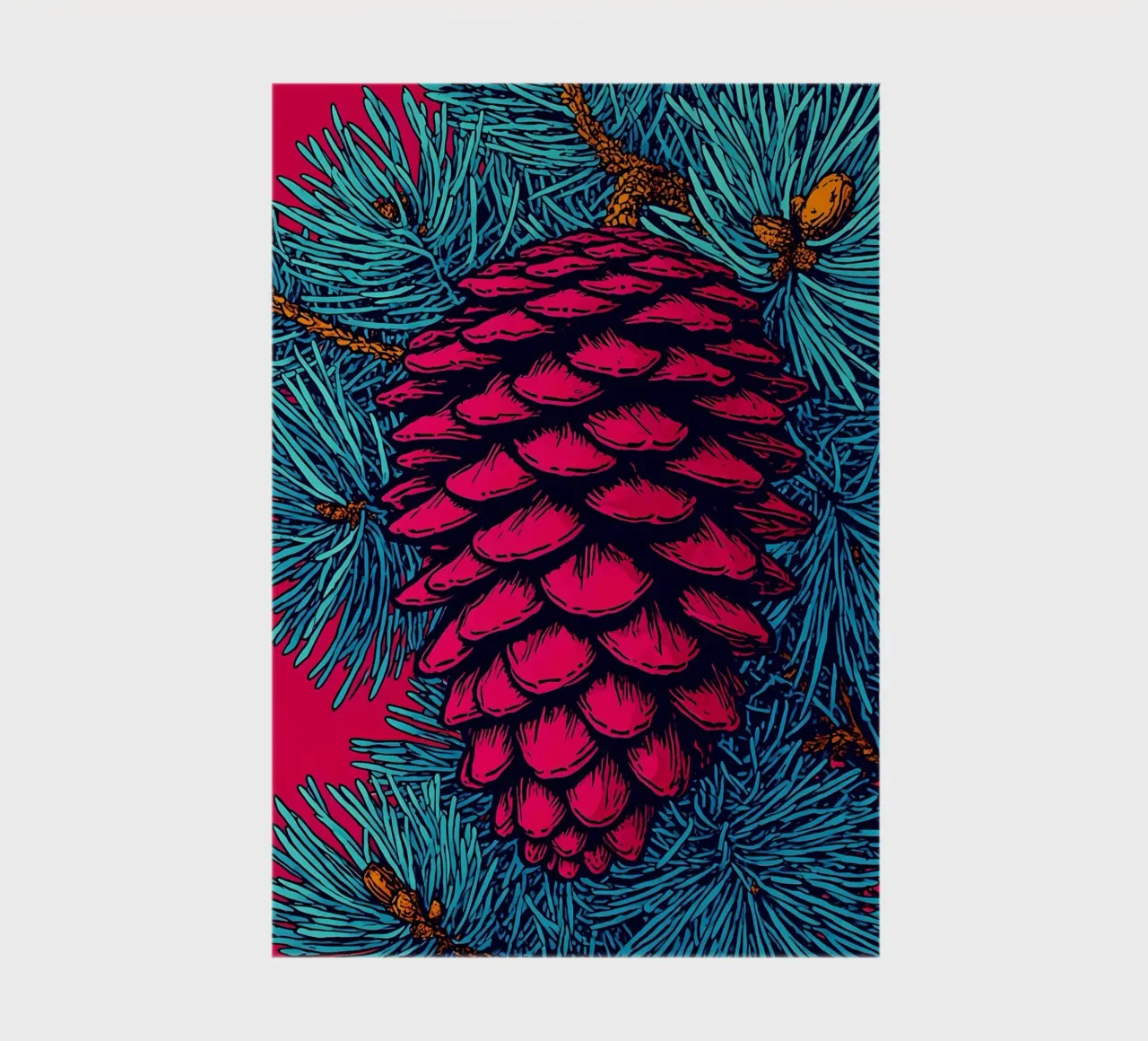Pinecone - Pop Art notebook by ColorCrash Gallery
