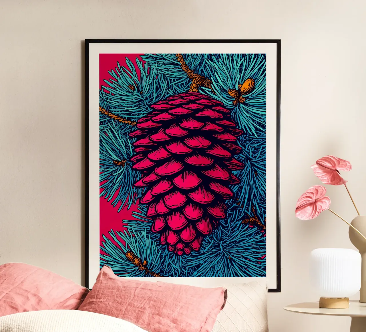 Pigna - Pop Art poster con telaio in alluminio da ColorCrash Gallery