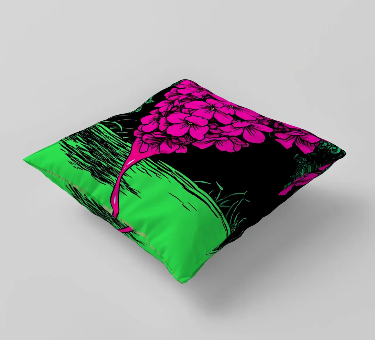 Fiori che gocciolano - Pop Art cuscino da ColorCrash Gallery