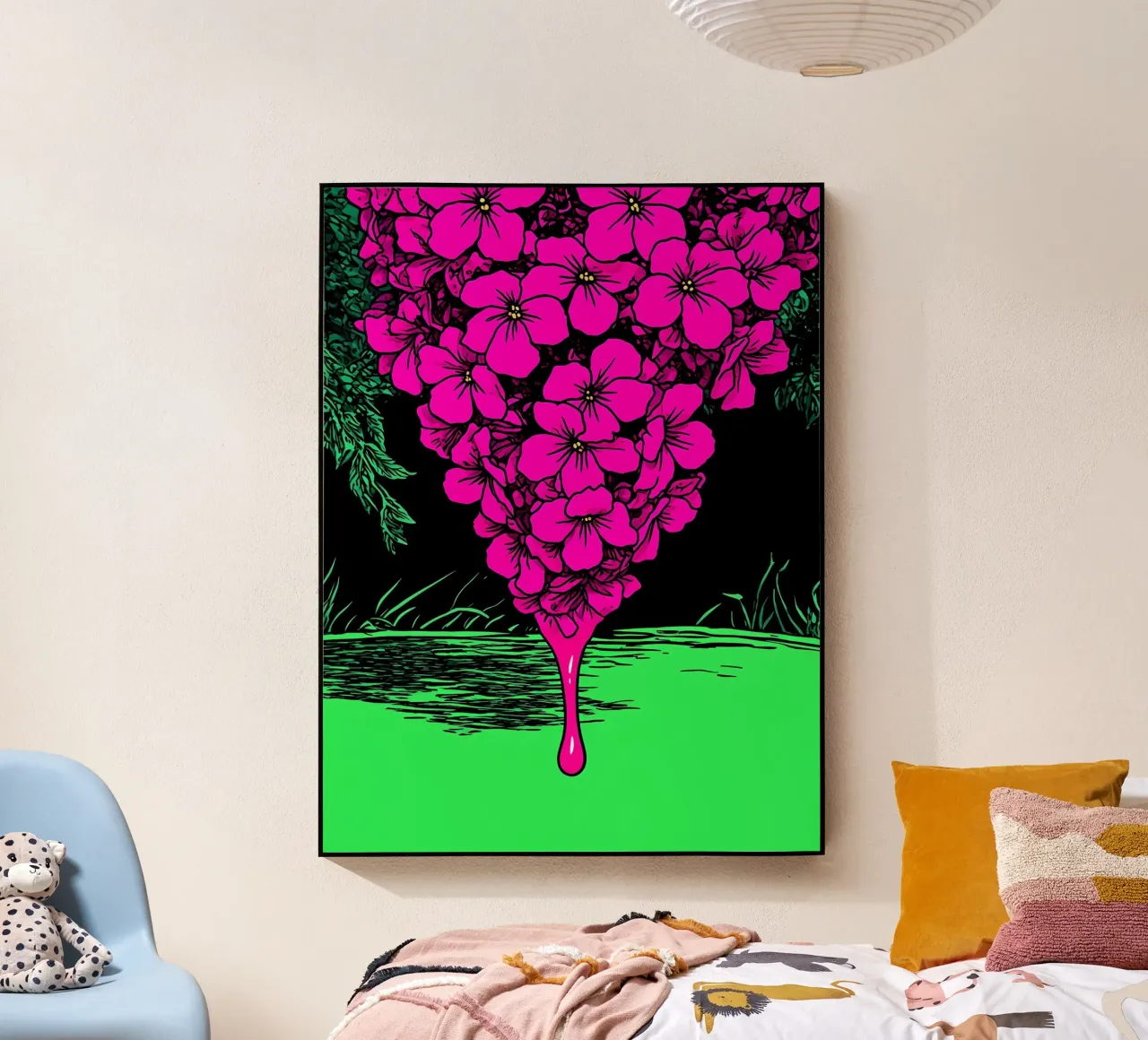 Flores que gotean - Pop Art metacrilato de ColorCrash Gallery