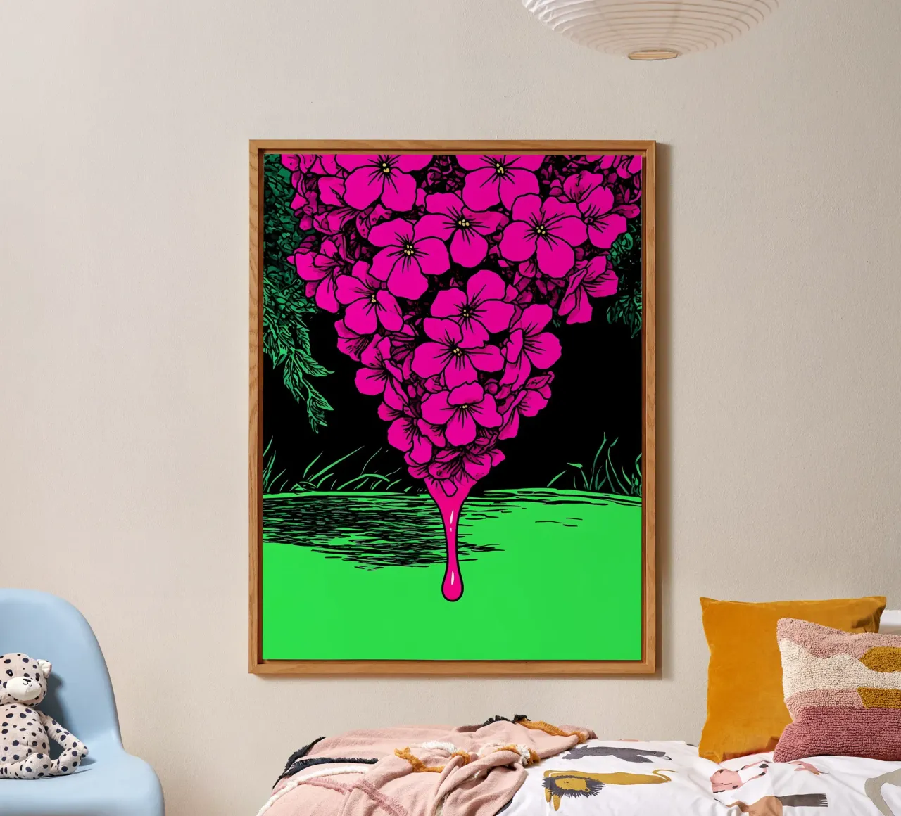 Fiori che gocciolano - Pop Art alluminio dibond da ColorCrash Gallery