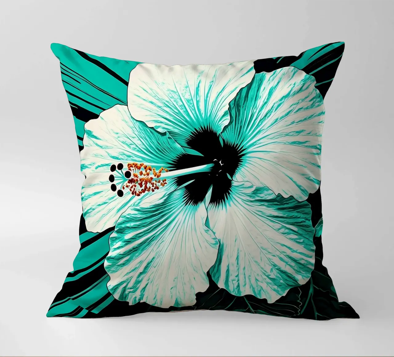 Fiore di ibisco - Pop Art cuscino da ColorCrash Gallery