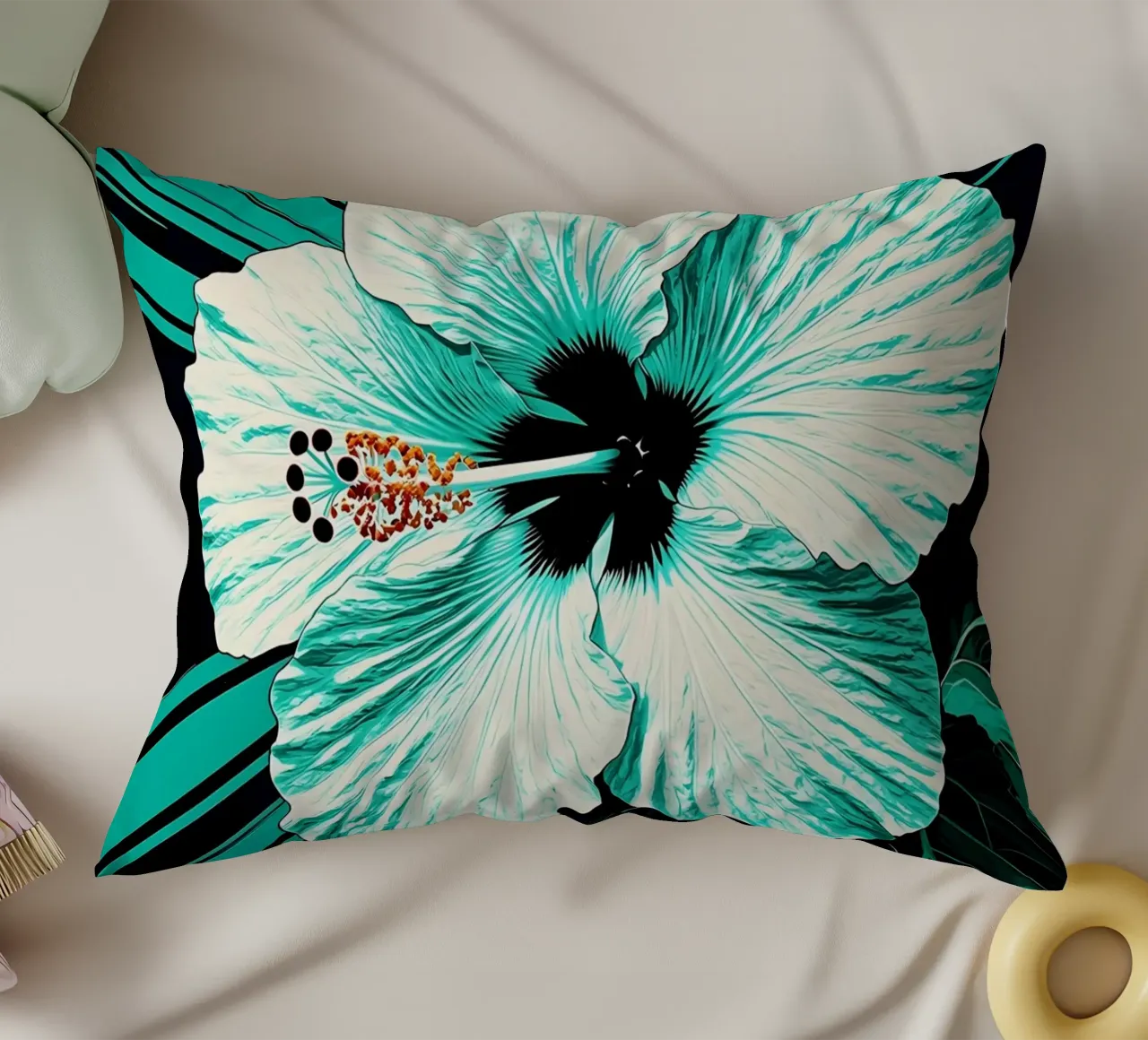 Fiore di ibisco - Pop Art cuscino da ColorCrash Gallery