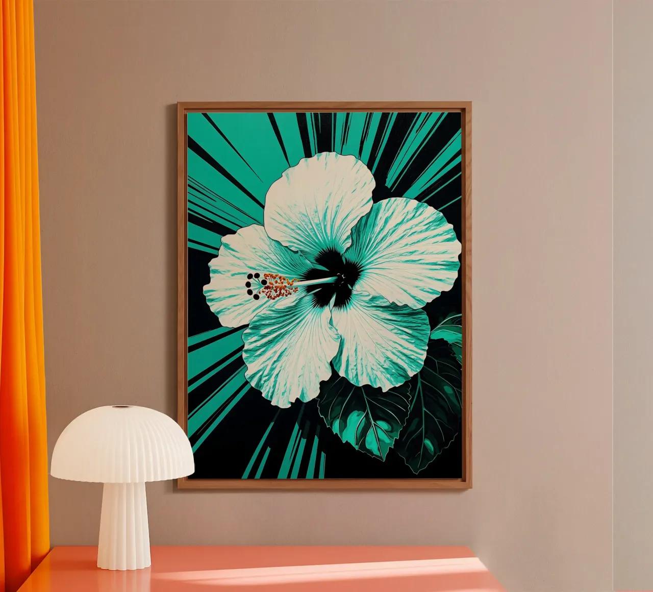 Fiore di ibisco - Pop Art alluminio dibond da ColorCrash Gallery