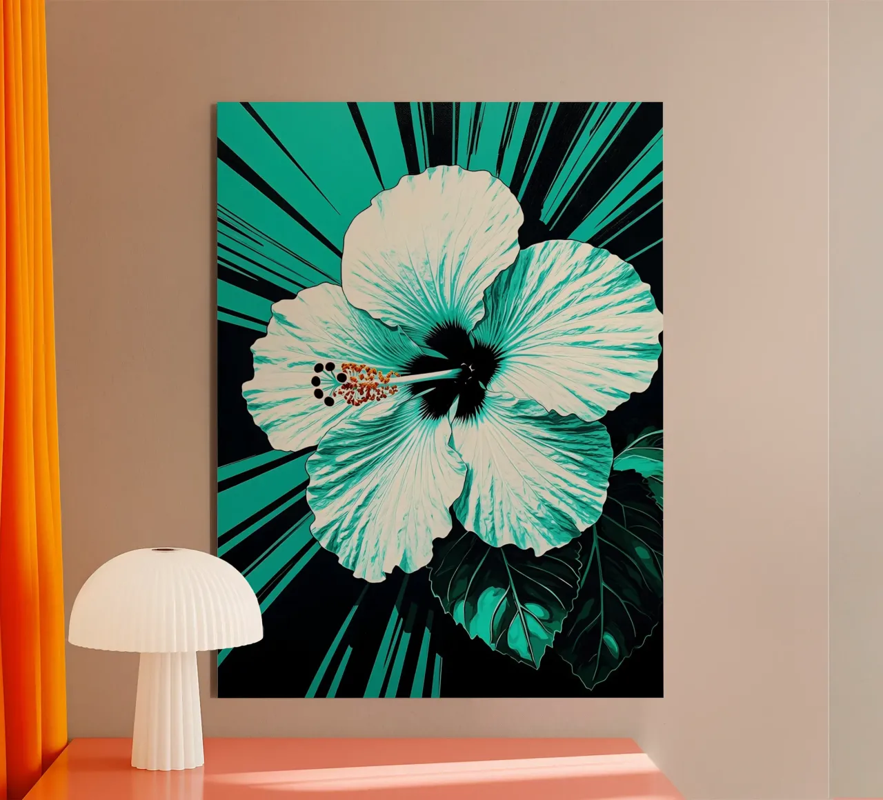 Fiore di ibisco - Pop Art alluminio dibond da ColorCrash Gallery