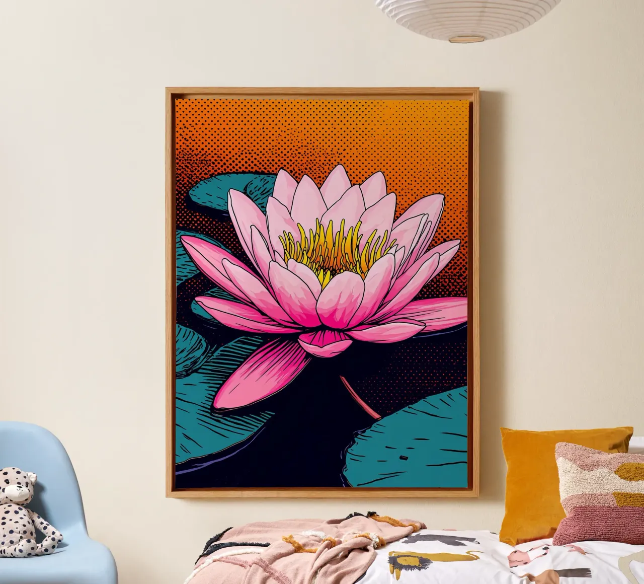 Ninfea - Pop Art tela con Cornice a cassetta da ColorCrash Gallery