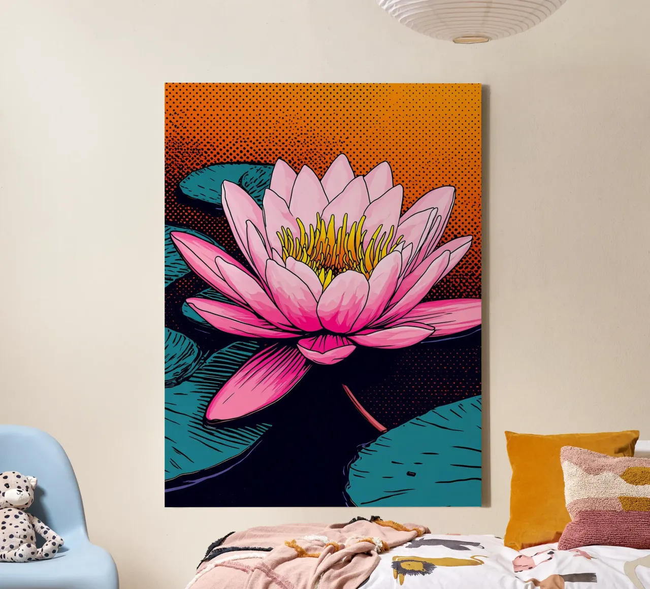 Ninfea - Pop Art tela con Cornice a cassetta da ColorCrash Gallery