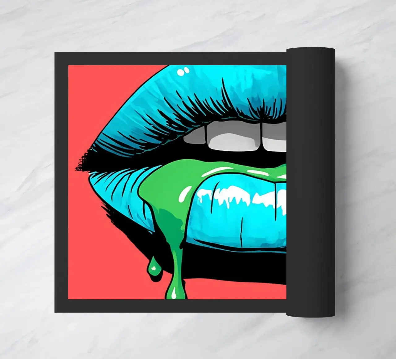 Goteo de labios azules - Pop Art felpudo de ColorCrash Gallery