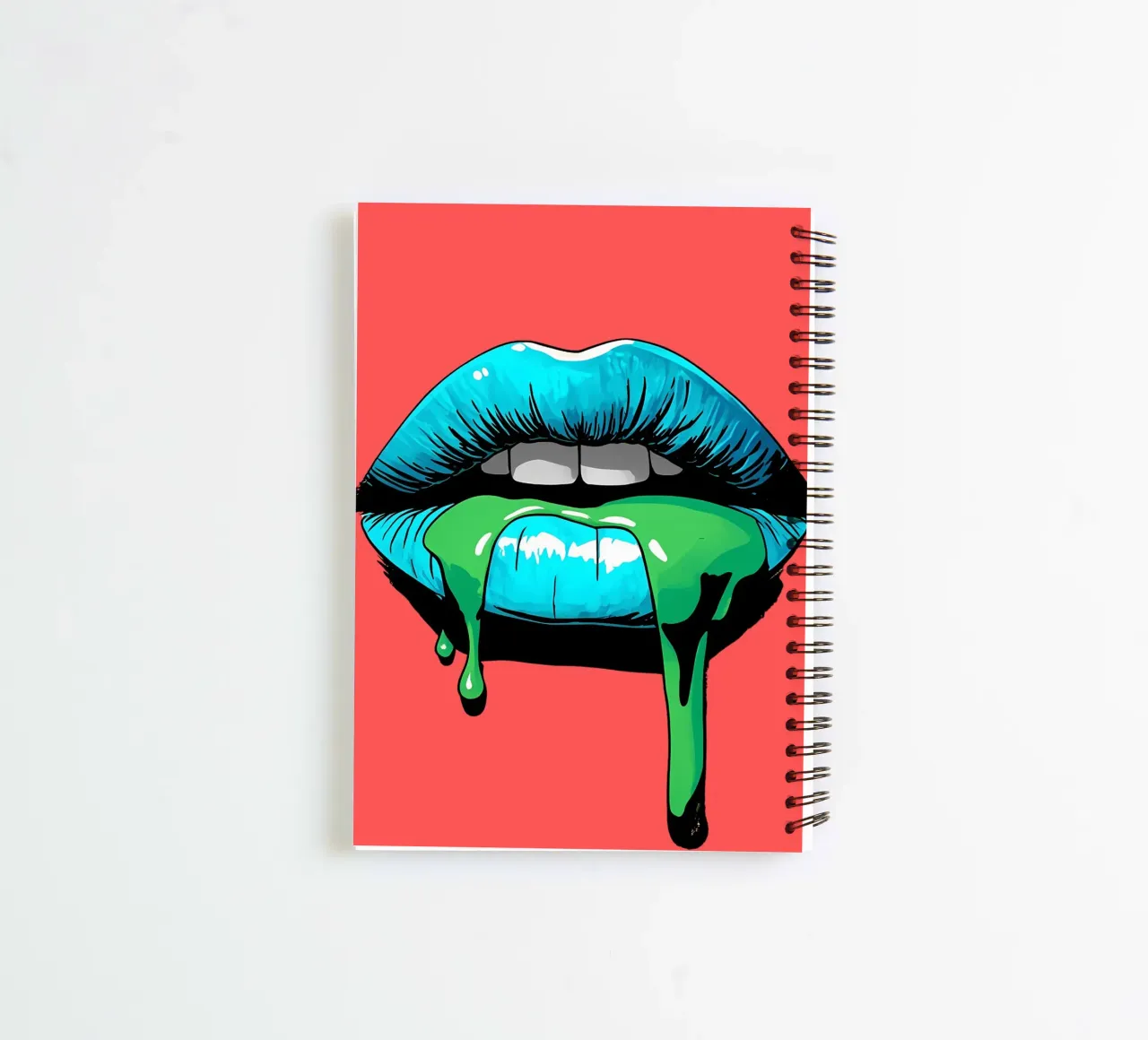 Blue Lips Dripping - Pop Art spiral notebook by ColorCrash Gallery