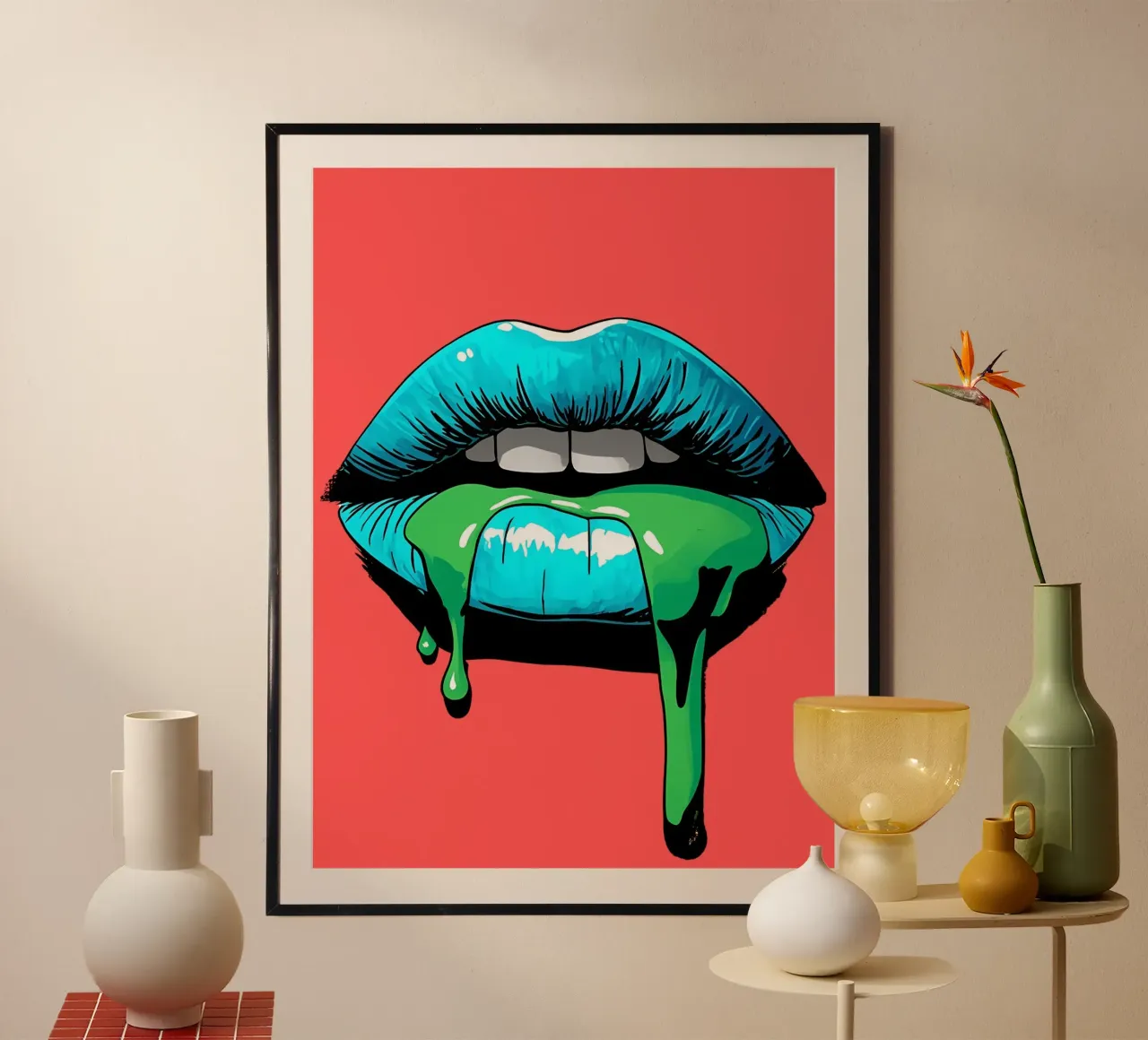 Goteo de labios azules - Pop Art hahnemühle de ColorCrash Gallery
