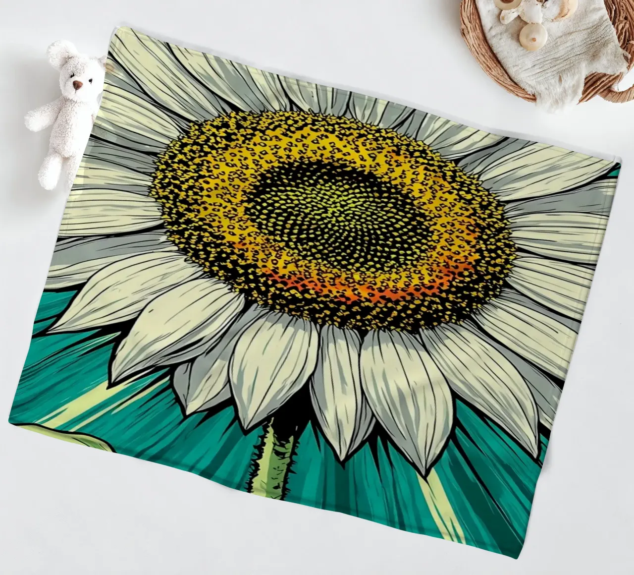 Girasole - Pop Art coperta in pile da ColorCrash Gallery