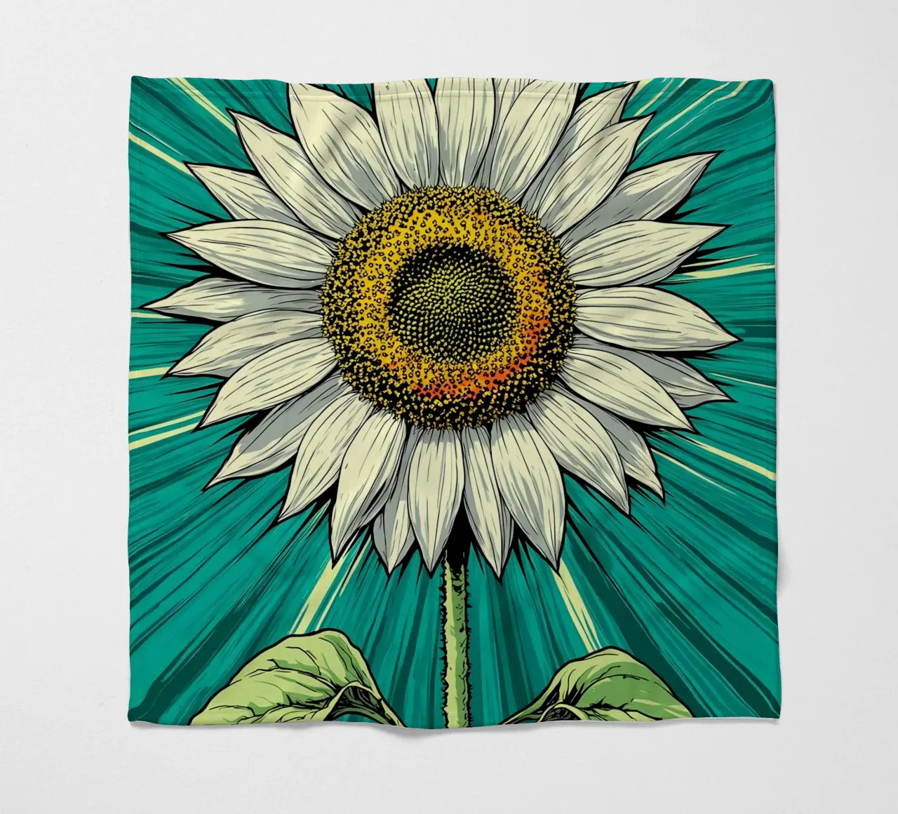 Girasole - Pop Art coperta in pile da ColorCrash Gallery