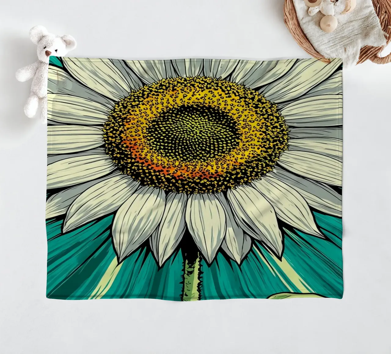 Girasole - Pop Art coperta in pile da ColorCrash Gallery