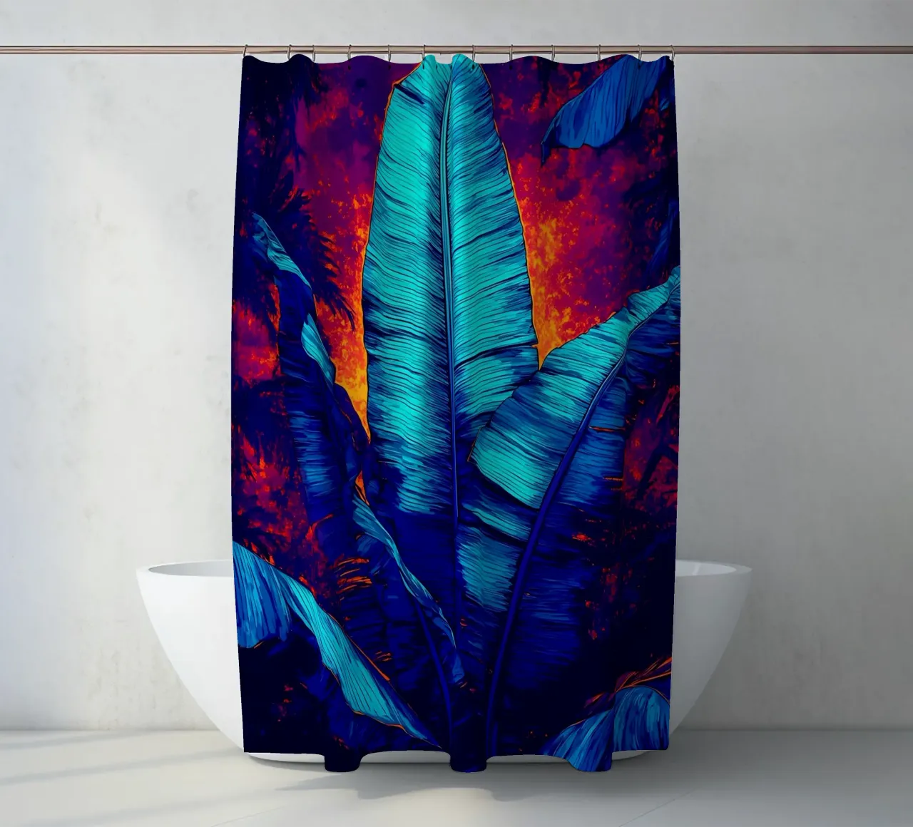 Banana Leaf - Pop Art shower curtain by ColorCrash Gallery