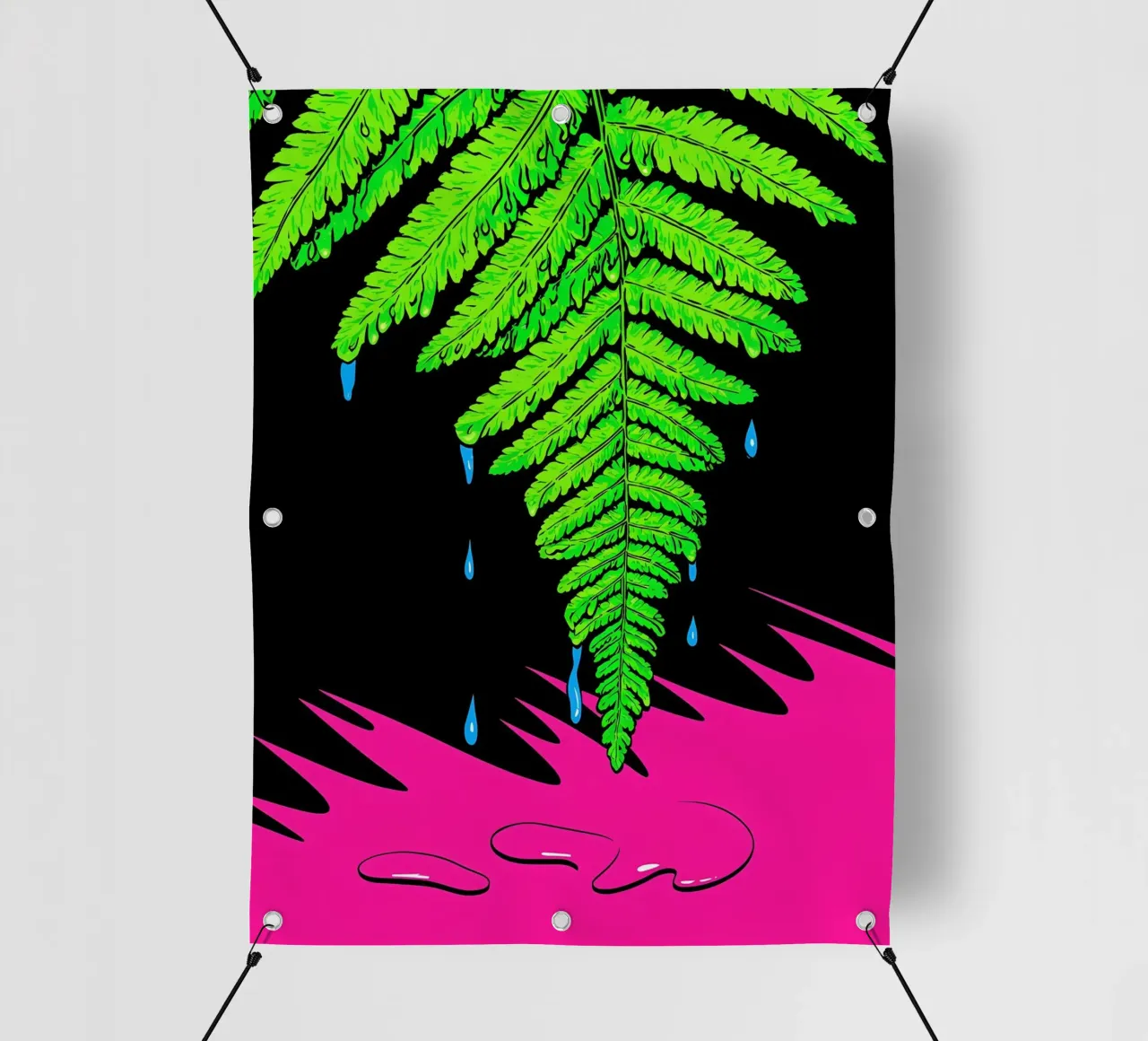 Foglia di felce che gocciola - Pop Art telo in pvc da ColorCrash Gallery