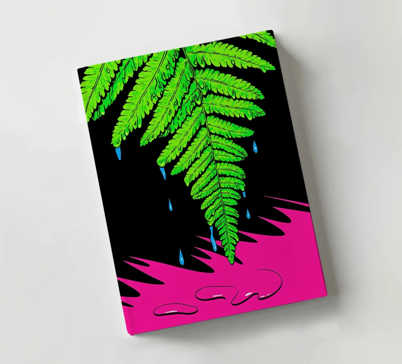 Fern Leaf Dripping - Pop Art notebook by ColorCrash Gallery