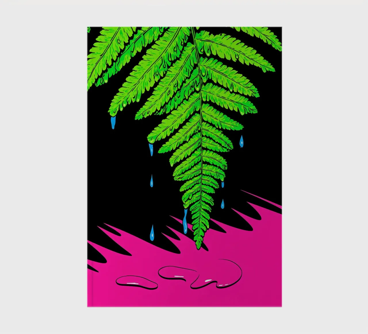 Fern Leaf Dripping - Pop Art notebook by ColorCrash Gallery