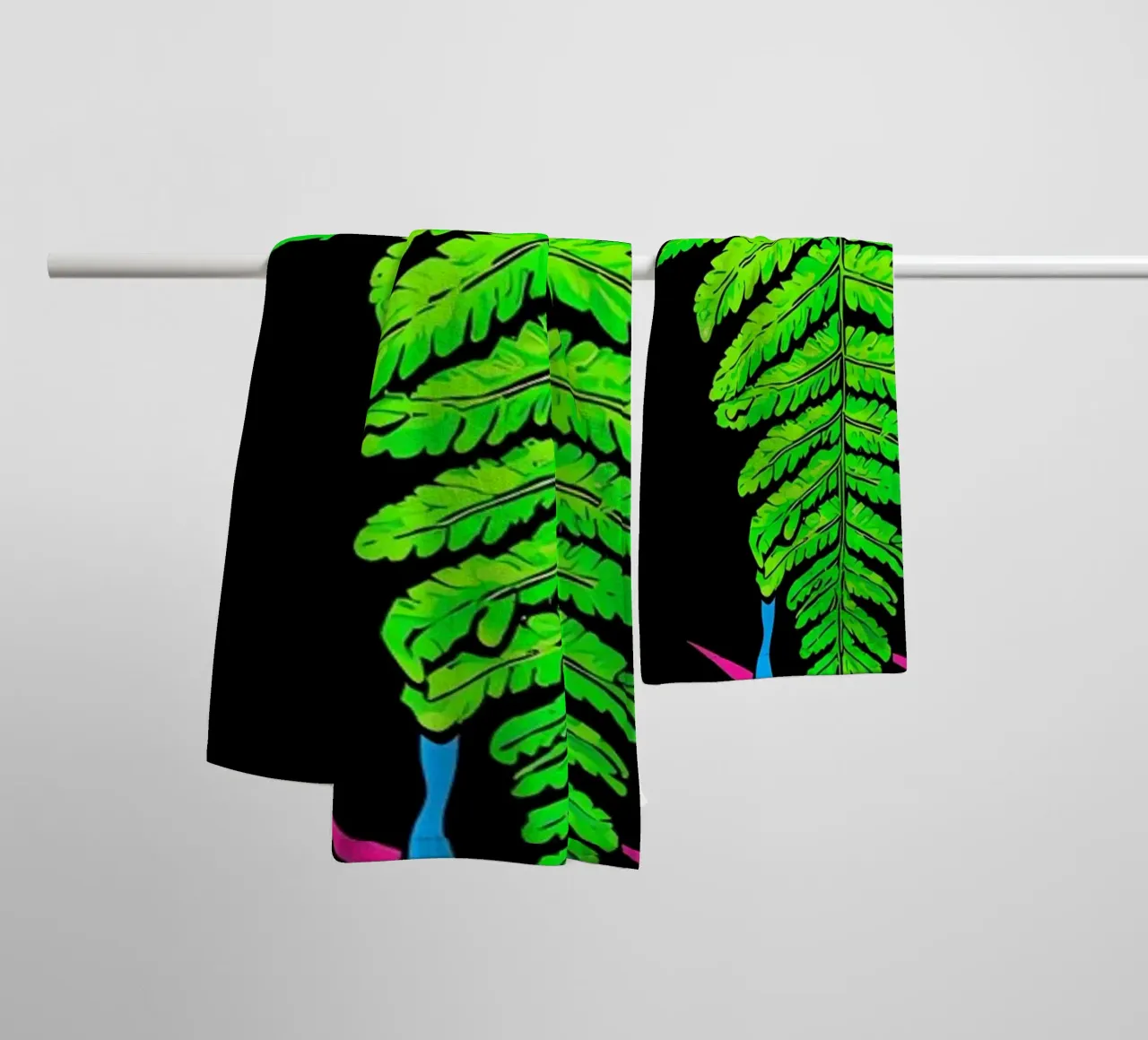 Fern Leaf Dripping - Pop Art towel by ColorCrash Gallery
