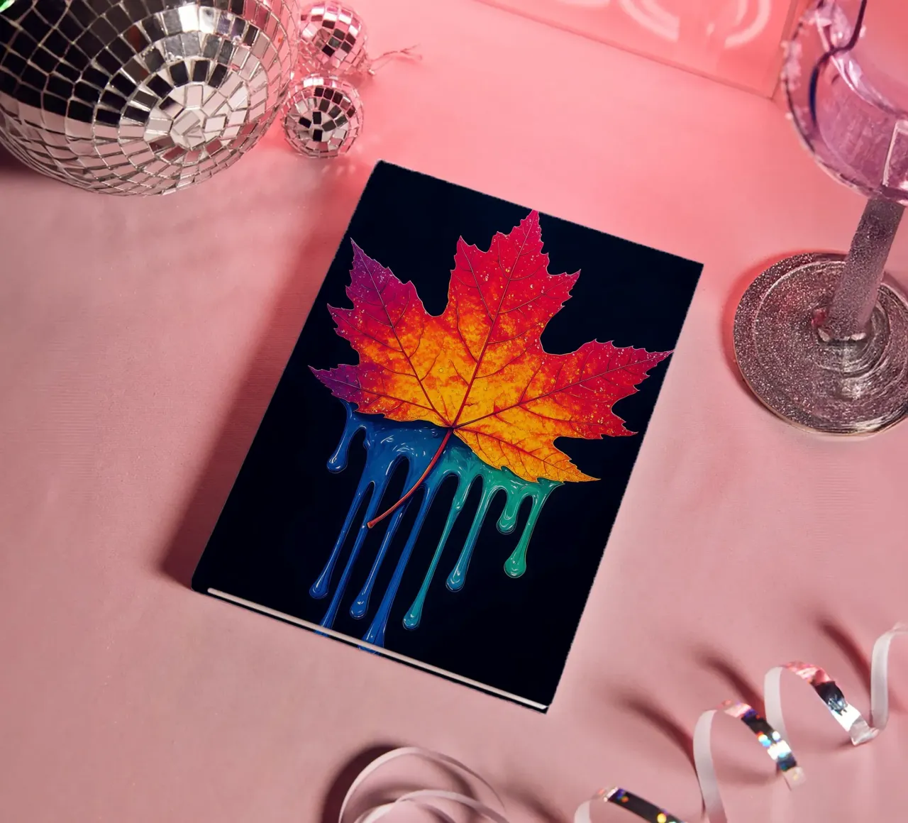 Maple Leaf - Pop Art notebook by ColorCrash Gallery
