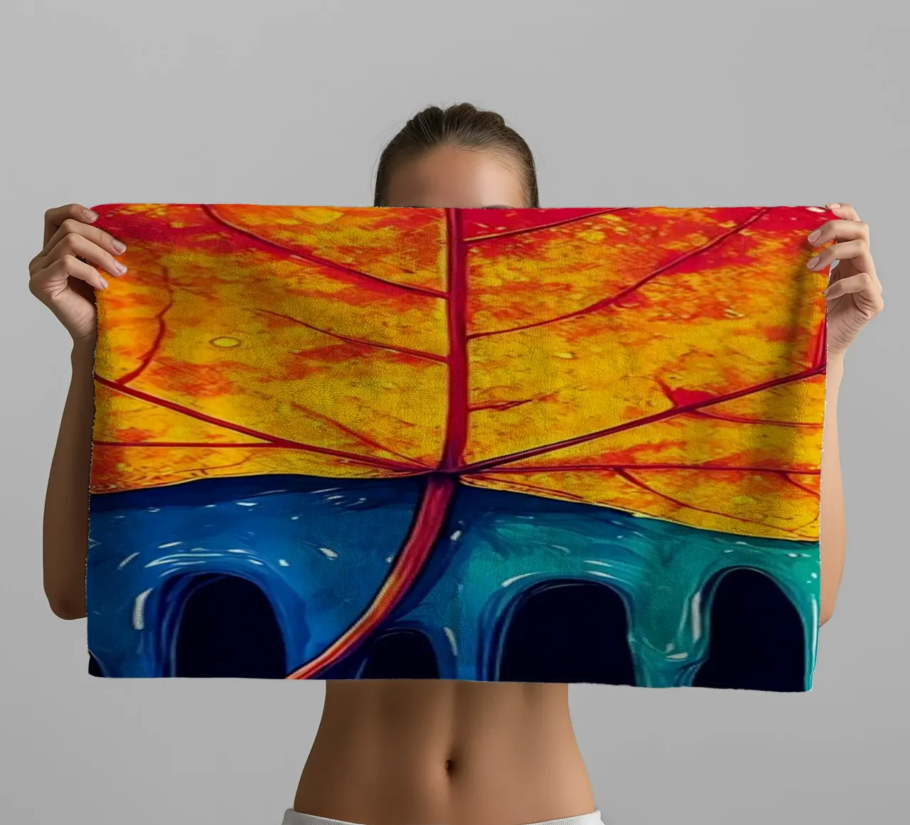 Maple Leaf - Pop Art towel by ColorCrash Gallery