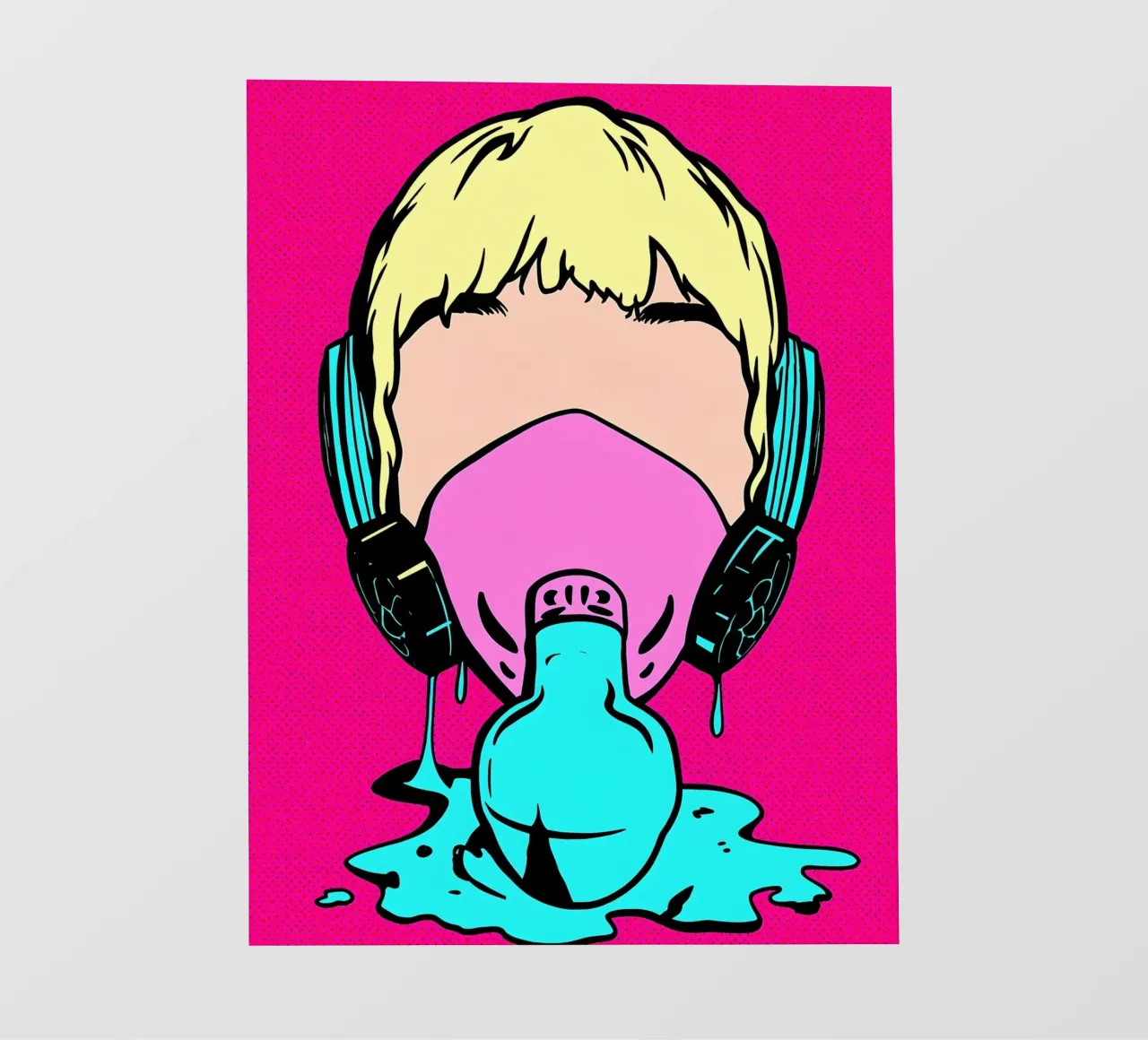 Maschera di gas - Pop Art telo in pvc da ColorCrash Gallery