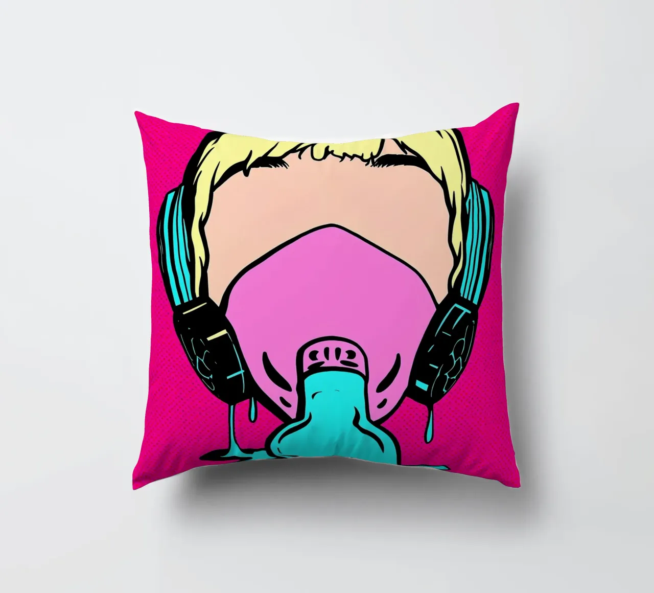 Maschera di gas - Pop Art cuscino da ColorCrash Gallery