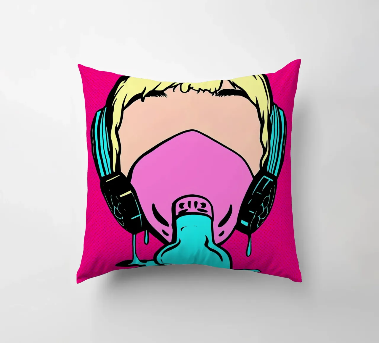 Maschera di gas - Pop Art cuscino da ColorCrash Gallery