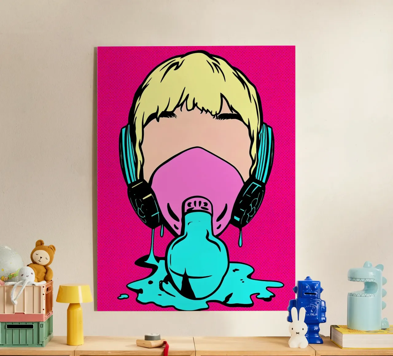 Maschera di gas - Pop Art plexiglass da ColorCrash Gallery
