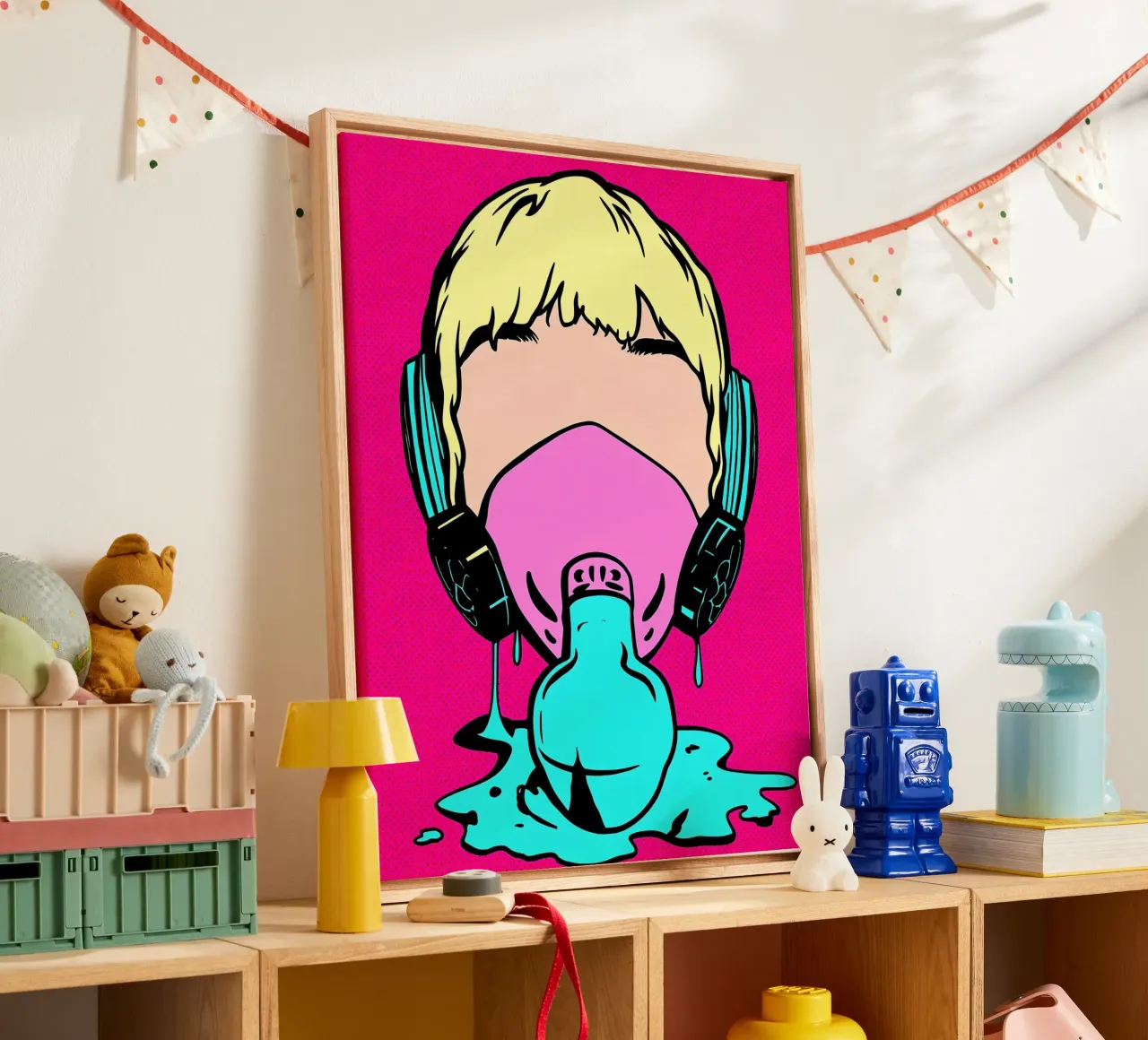 Maschera di gas - Pop Art tela con Cornice a cassetta da ColorCrash Gallery