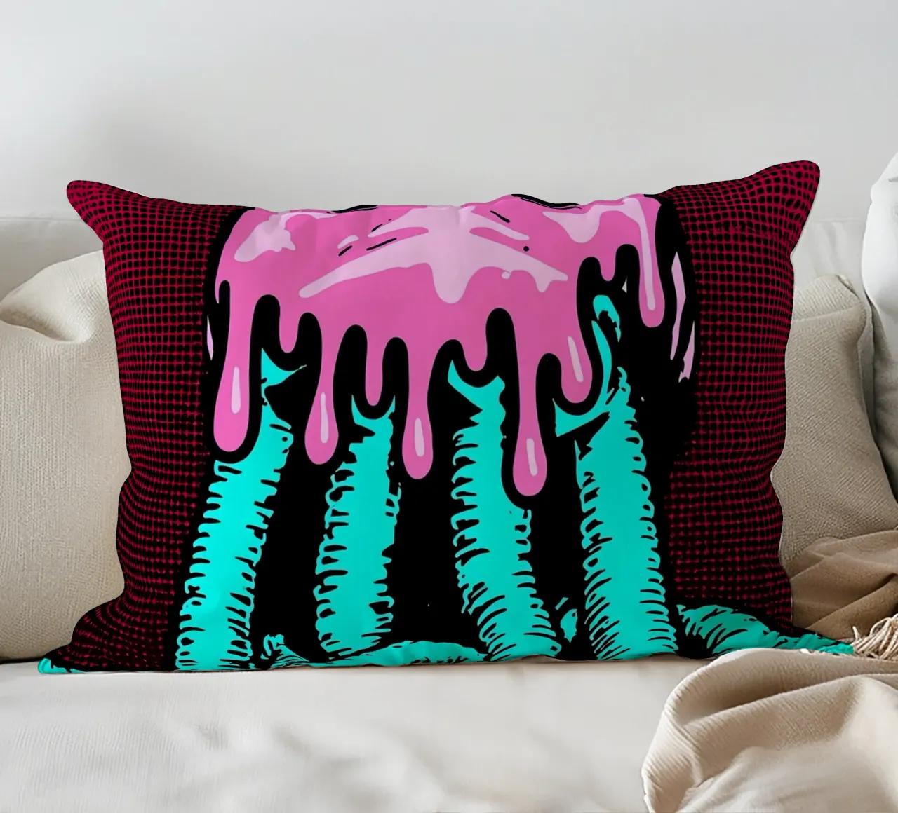 Maschera di gas - Pop Art cuscino da ColorCrash Gallery