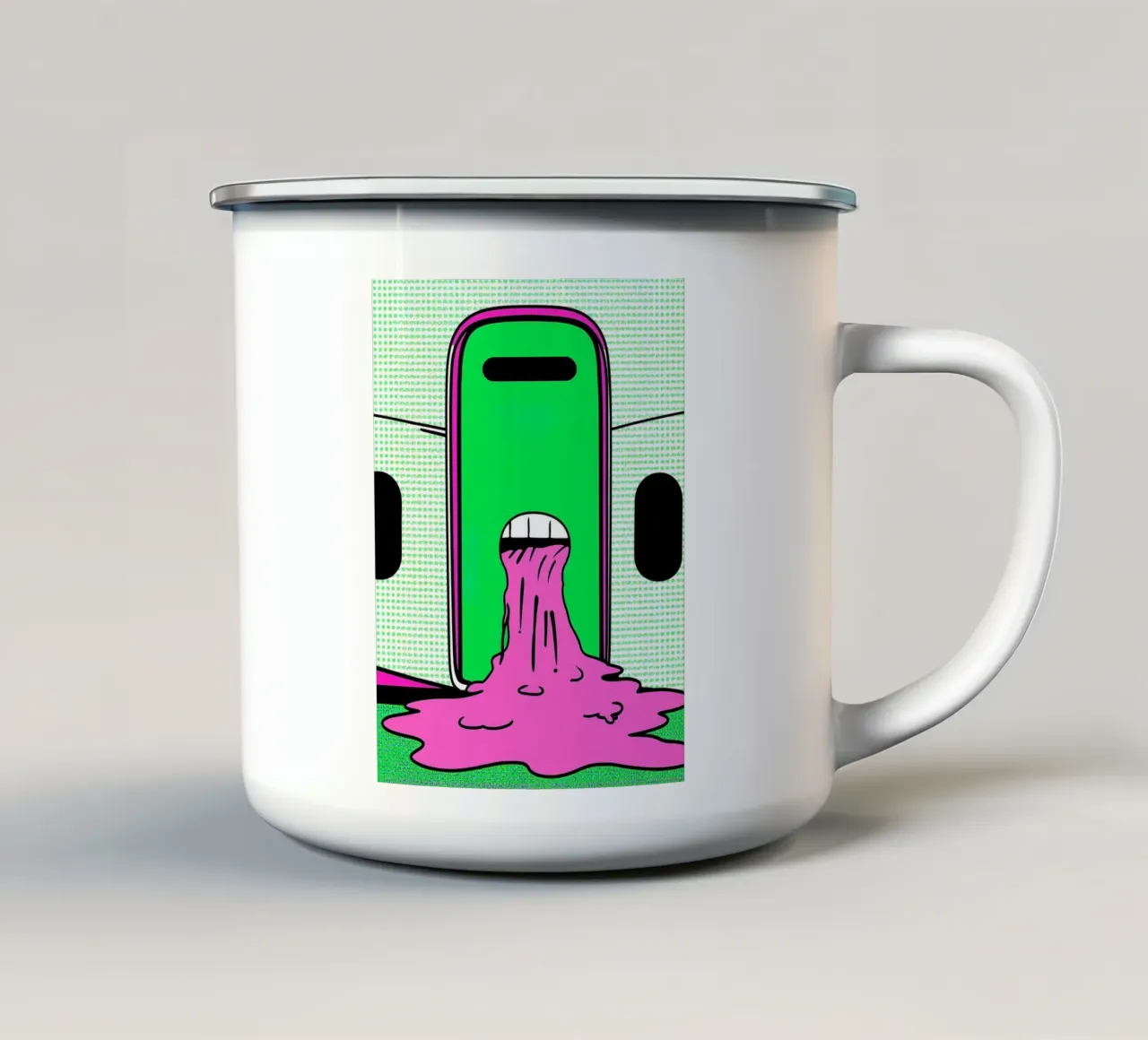 Dripping della porta dell'aereo - Pop Art tazza in smalto da ColorCrash Gallery