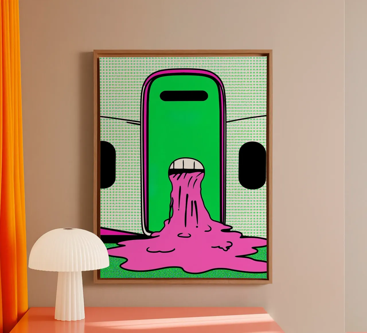 Dripping della porta dell'aereo - Pop Art tela con Cornice a cassetta da ColorCrash Gallery