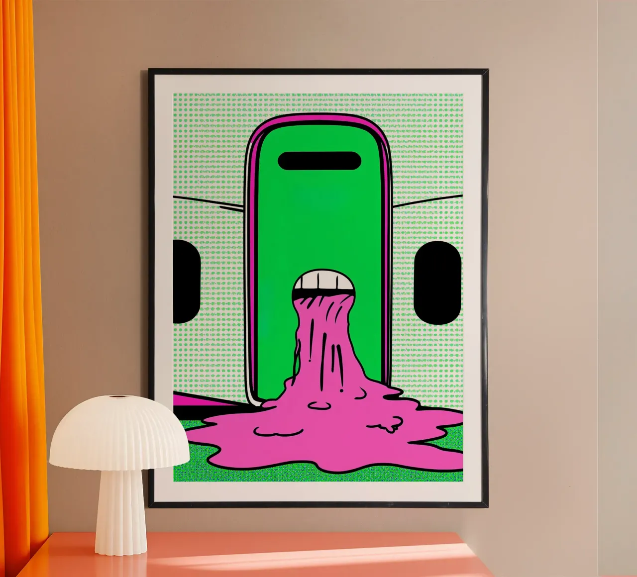 Découpage d'une porte d'avion - Pop Art poster avec cadre en aluminium de ColorCrash Gallery