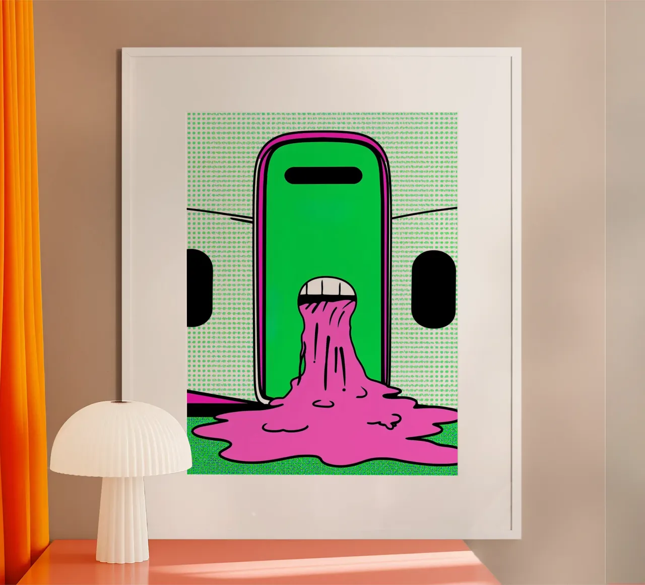 Découpage d'une porte d'avion - Pop Art poster avec cadre en aluminium de ColorCrash Gallery