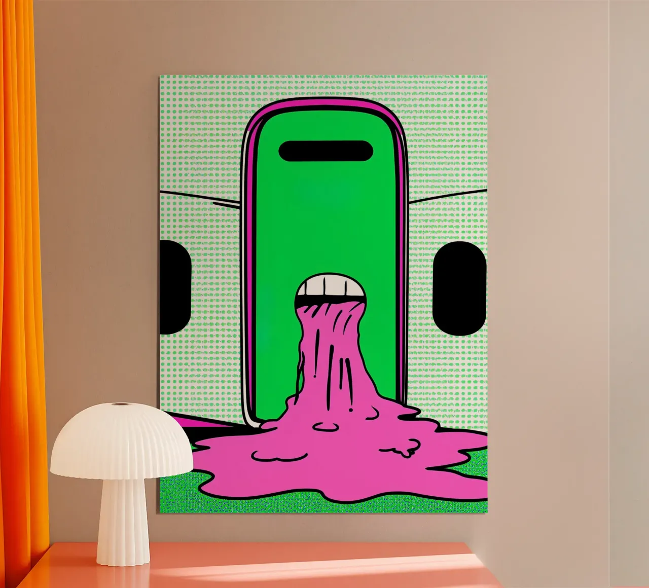 Découpage d'une porte d'avion - Pop Art poster avec cadre en aluminium de ColorCrash Gallery