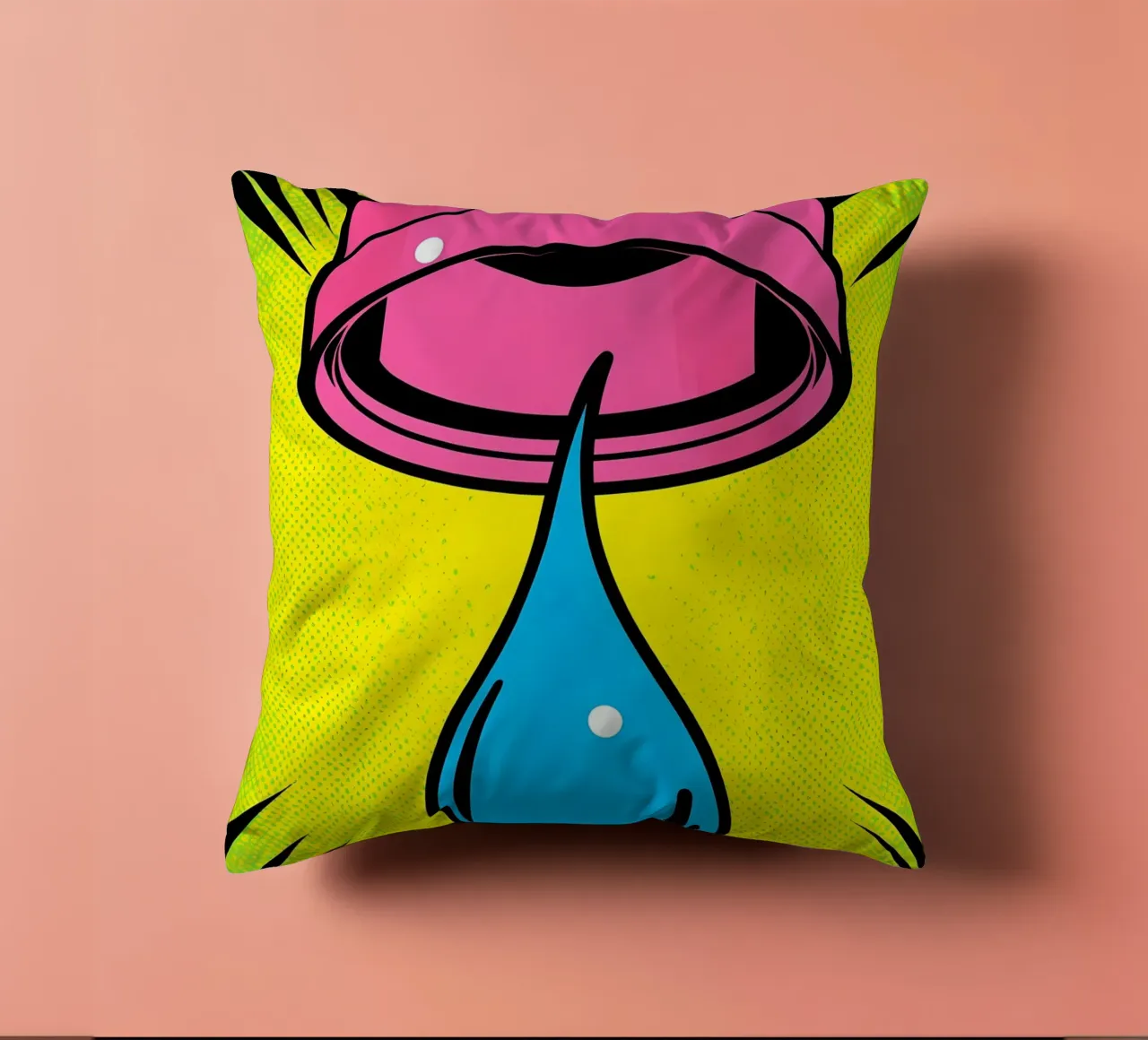 Anello a goccia - Pop Art cuscino da ColorCrash Gallery