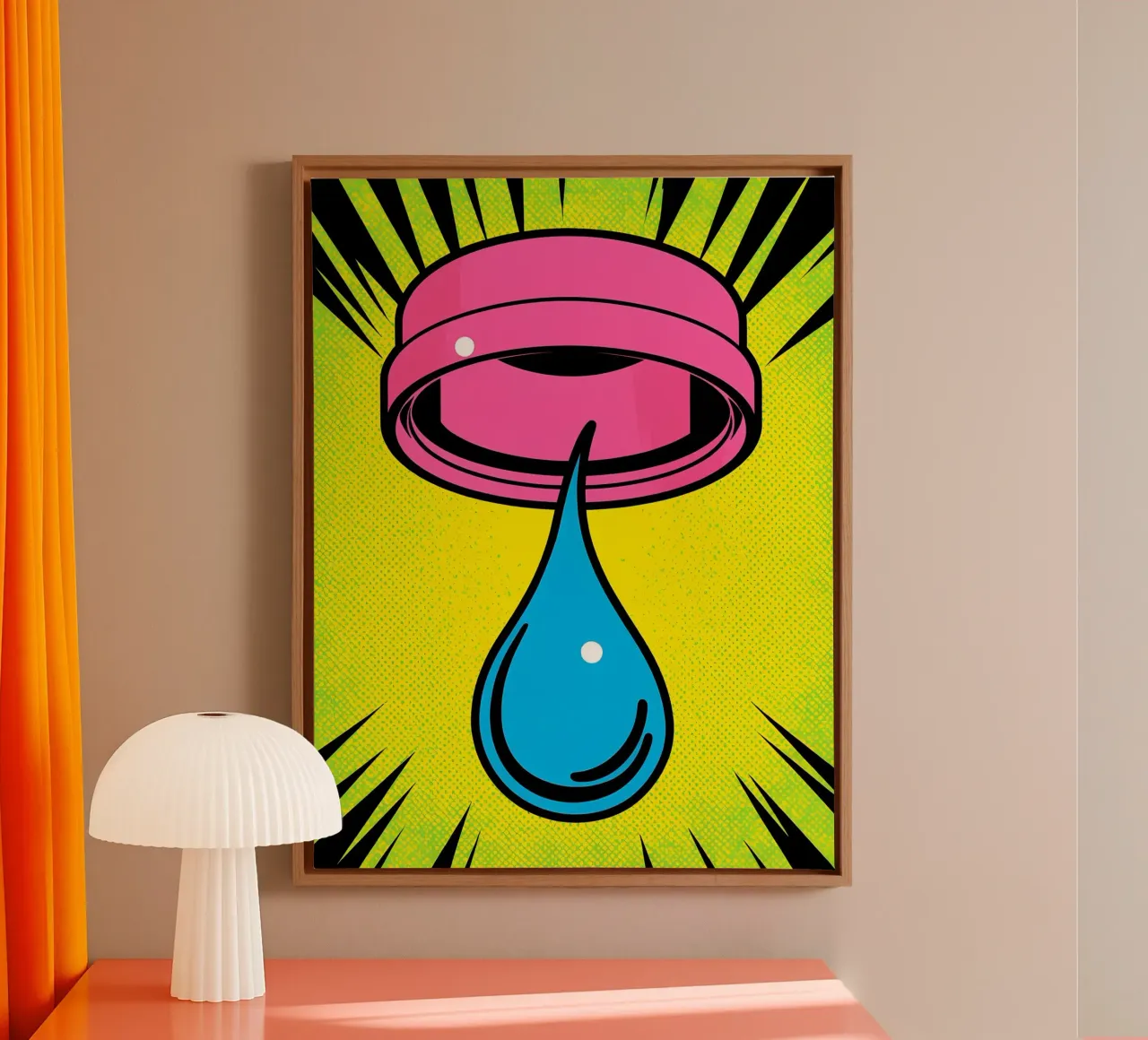 Droplet Ring - Pop Art canvas with Floater frame by ColorCrash Gallery